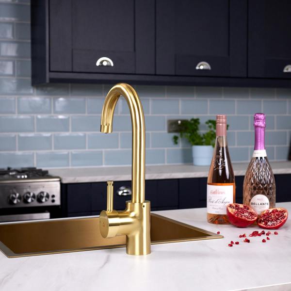 Flode Solo | Single Lever 3 in 1 Instant Boiling Tap | Brushed Brass Finish