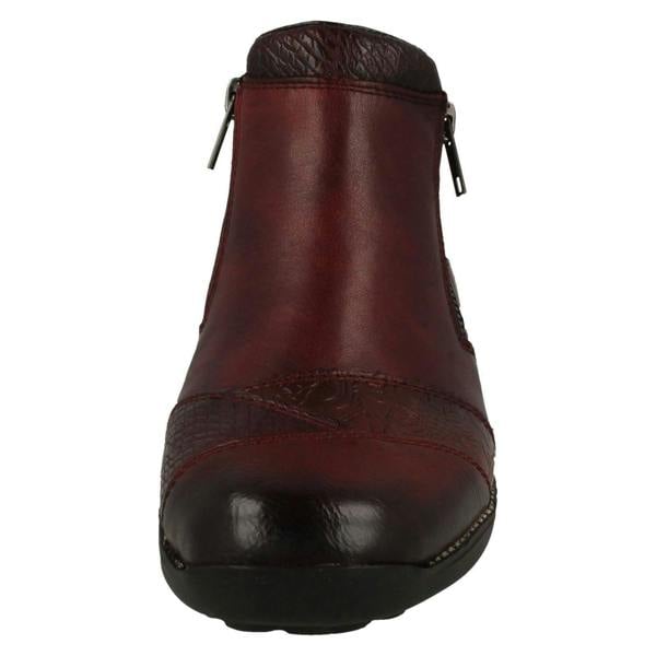 Rieker Ladies Rieker Floral Detailed Wedge Heeled Ankle Boots 44281