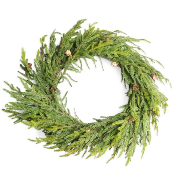 80cm Green Araucaria Artificial Wreath Set for Indoor Christmas and Winter Home Decor image 1