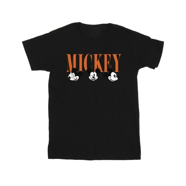 Disney Mens Mickey Mouse Faces T-Shirt - Black