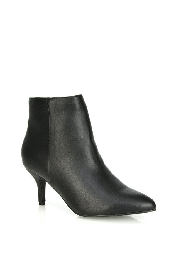 XY LONDON Low Mid Kitten High Heel Stiletto Zip-Up Ankle Boots