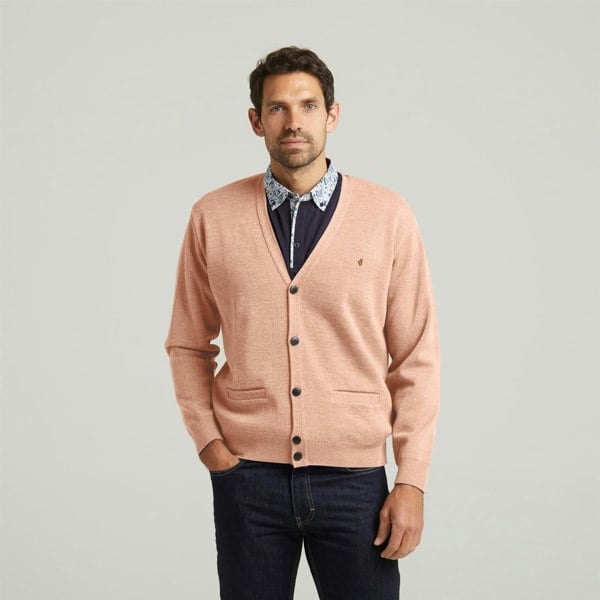 Gabicci G54K02 Mens Plain Vee Kneck Cardigan Gabicci Classic - PEACH