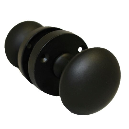 EDH Door Hardware Matt Black Round Door Knob Set Including Tubular Latch - Modern Victorian Style4