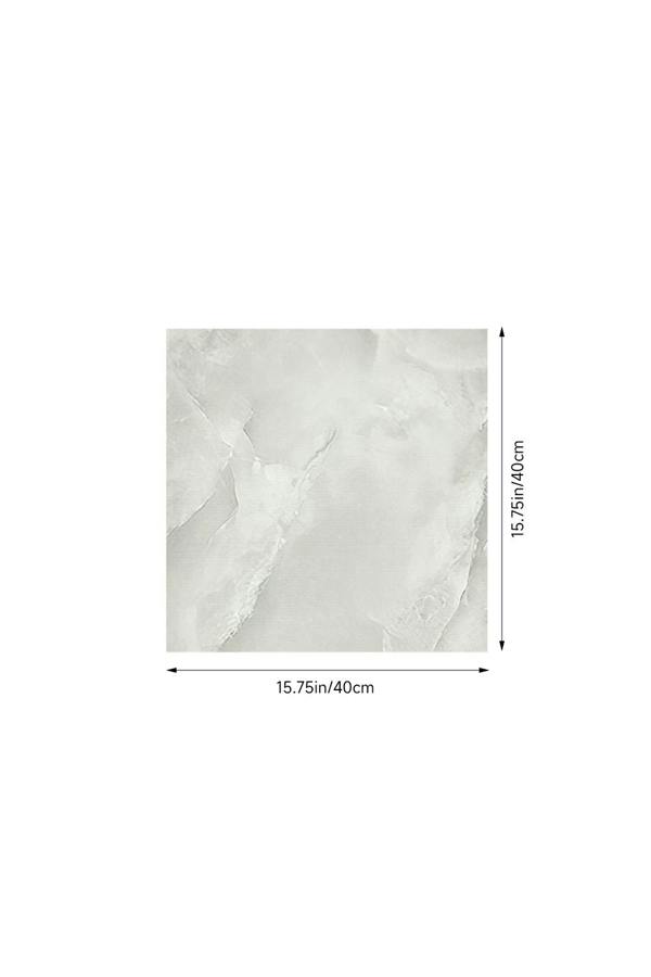 Living and Home 10pcs Self-Adhesive Off-white Jade Marble PVC Wallpapers, 40x40cm
