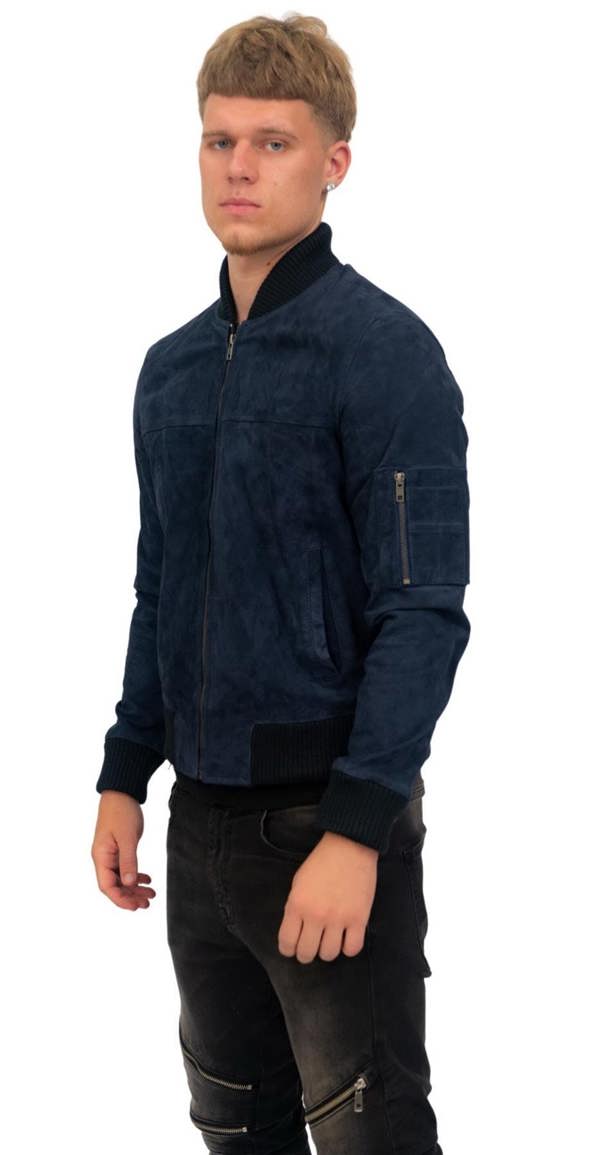 Infinity Leather Mens Goat Suede MA-1 Bomber Jacket-Auckland