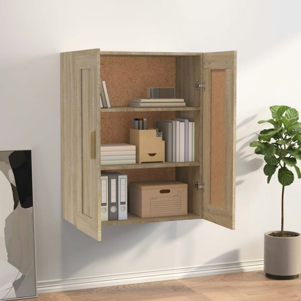 Berkfield Wall Cabinet Sonoma Oak 69.5x32.5x90 cm Engineered Wood