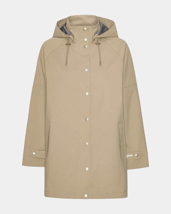 Ilse Jacobsen Gentle Rain Womens Raglan Raincoat - Greige 105 | CHO | Designer Womens Rain Coats