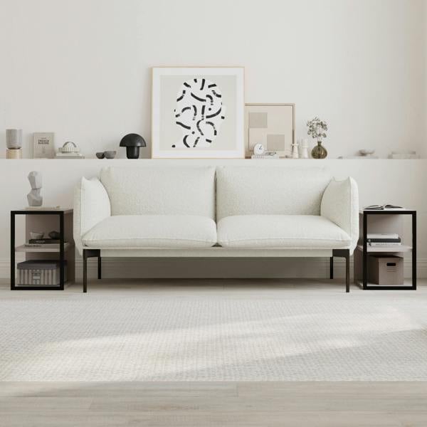 Decortie Modern Echo Set of 2 Sofa End Tables, 3-Tier Side Table with Metal Frame for Bedroom, Living Room 2-Pack Set