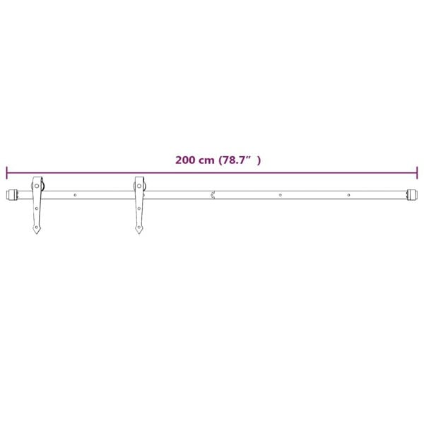 Berkfield Sliding Door with Hardware Set 95x210 cm Solid Wood Pine