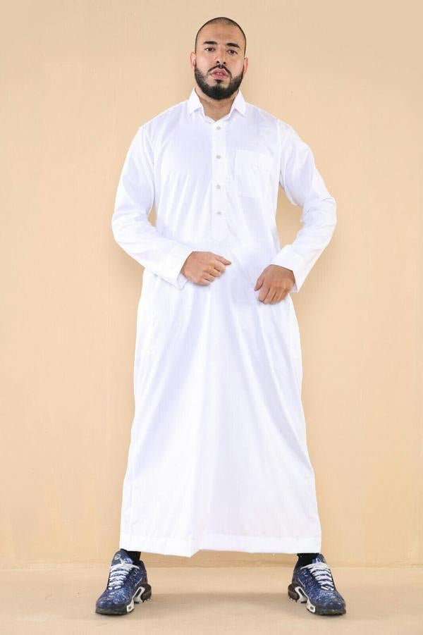 Infinity Leather Mens Thobe Jubba Saudi Ramadan Eid Islamic Kaftan Kaudara Arabic Jubbah