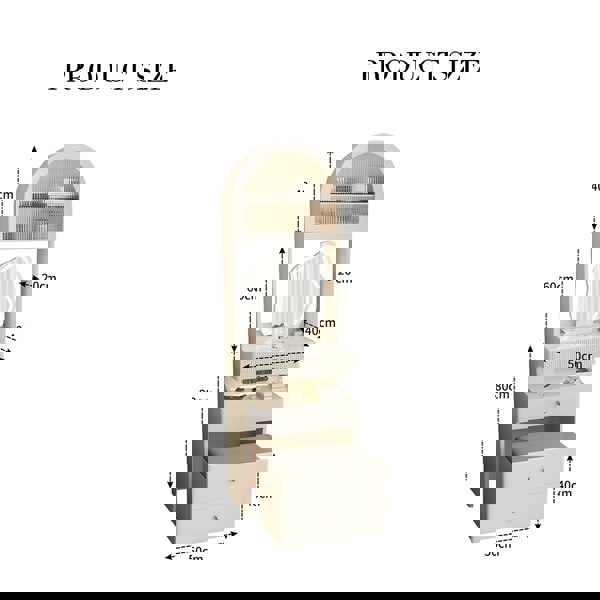 Lia Slimline Dressing Table, With USB Port, LED Mirror & Stool-Rit Concept-Rit Concept