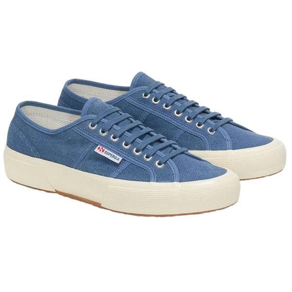 Superga Mens 2750 OG Washed Cotton Trainers - Navy/Off White - 
