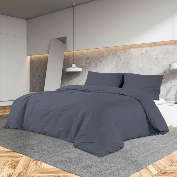 Berkfield Duvet Cover Set Anthracite 260x240 cm Cotton