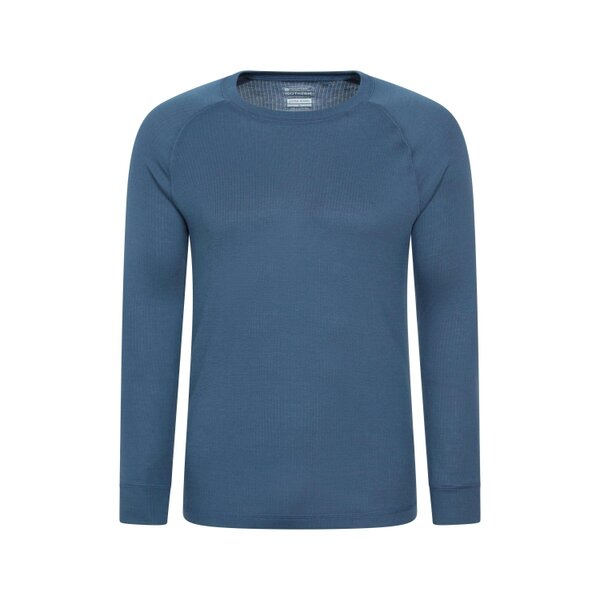 Mountain Warehouse Mens Talus Round Neck Long-Sleeved Thermal Top - Mid Blue