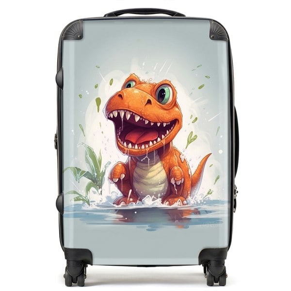 Warren Reed Dino Having A Splash Suitcase