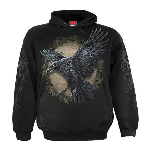 Spiral Direct Unisex Adult Raven Wise Hoodie - Black