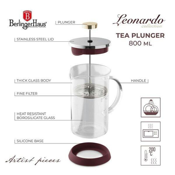 Berlinger Haus Coffee & Tea Plunger 800 ml BH8585 Leonardo
