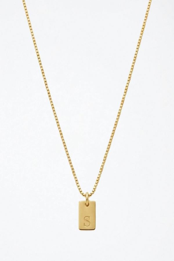 Serla Initial Pendant Gold Plated Necklace Letter S