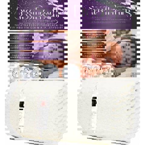 Sweet Dreams Luxury Fleece Electric Blanket Single Size, Machine Washable Underblanket, Digital Control, Overheat Protection