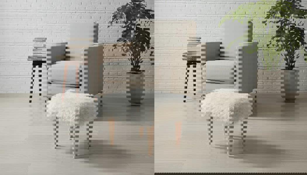 Fluffy Teddy Footrest Pouffe – Handmade Plush Velvet Footstool for Cozy Living - ISTOOLS