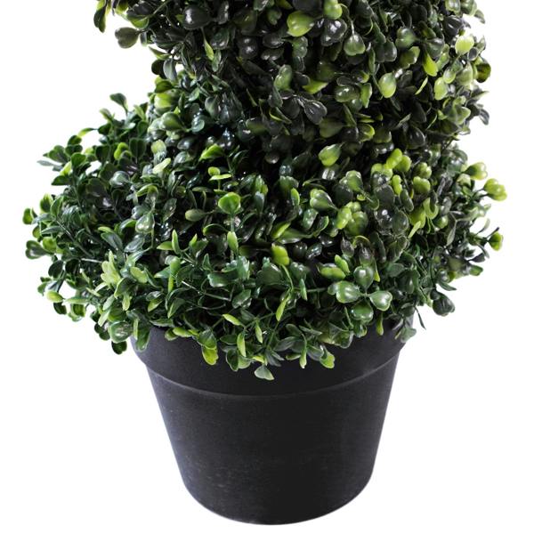 Artificial Boxwood Spiral Topiary Tree - UV Resistant Outdoor