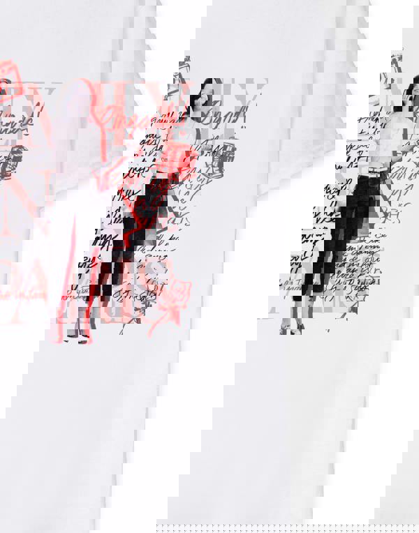 Emily In Paris Womens White Mono Typography Short Sleeved T-Shirt