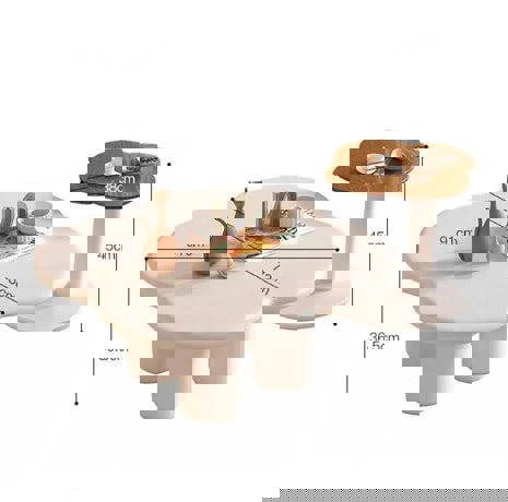 Persis Coffee Table Set, Cream & Tan-Rit Concept-Rit Concept