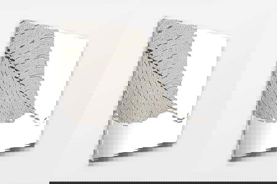 black and white leaf print on canvas