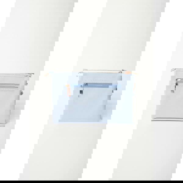 Blue Vanilla Detailed Zip Up Purse With Detachable Strap