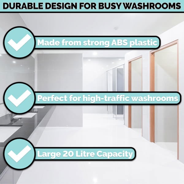 ProWashroom Pro Washroom Sanitary Bin 20L x4 Hygienic Disposal Pedal Bins Baby Hygiene Products
