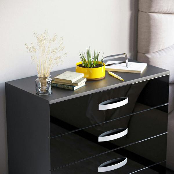 Vida Designs Hulio 4 Drawer Chest, Black