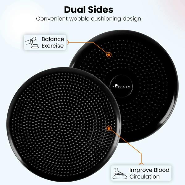 ROMIX Wobble Cushion, 34cm Inflatable Balance Disc with Pump for Core Training and Sitting Posture Support