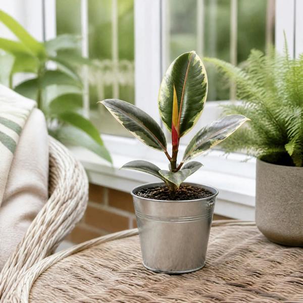 Ficus Belize Pink Rubber Plant 12cm Pot – Variegated Indoor Houseplant The Rose Press Garden