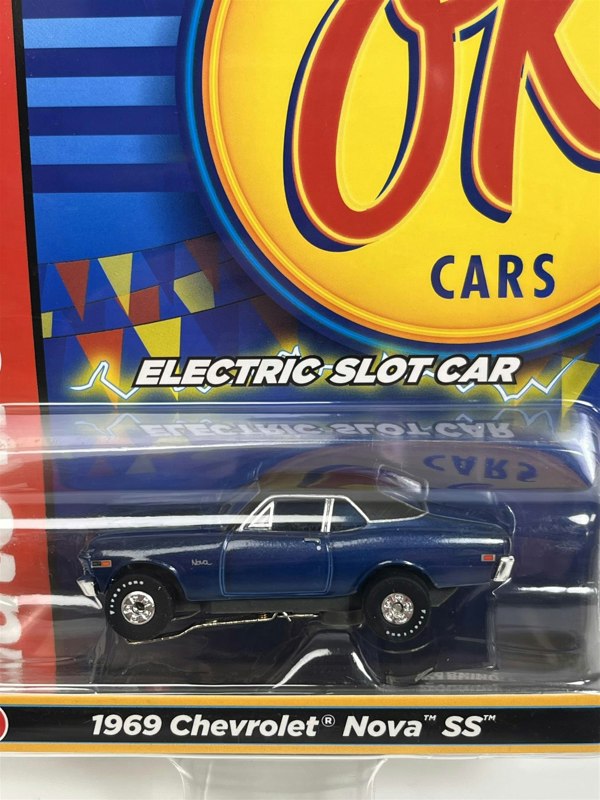 Auto World Slot Cars 1969 Chevrolet Nova SS Blue Thunderjet Ultra G HO Slot Car SC377-2