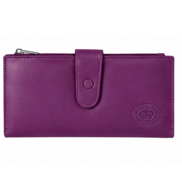 London Leathergoods Genuine Cow Nappa Leather RFID Long Purse