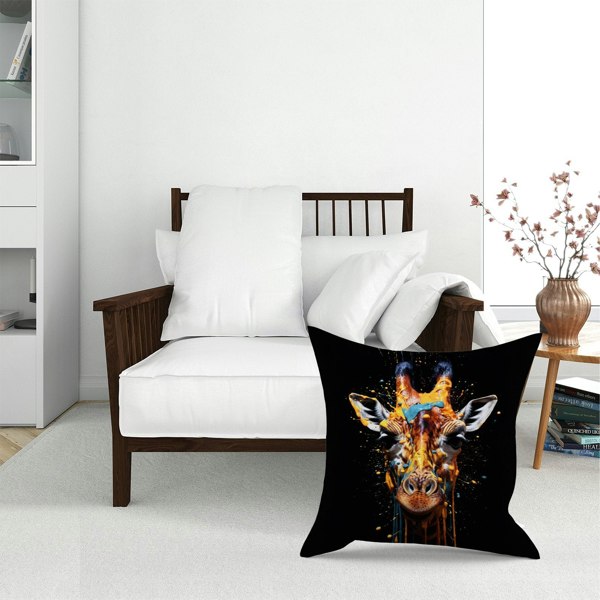 Warren Reed Giraffe Face Splashart Floor Cushion