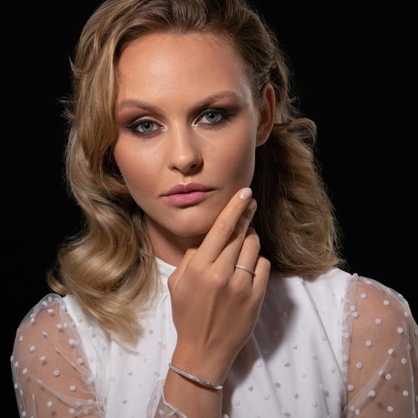 Adjustable Band Ring for Women with Cubic Zirconia Stones - namana.london