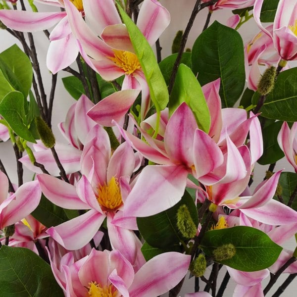 Leaf 100cm Pink Magnolia Floral Spray Artificial