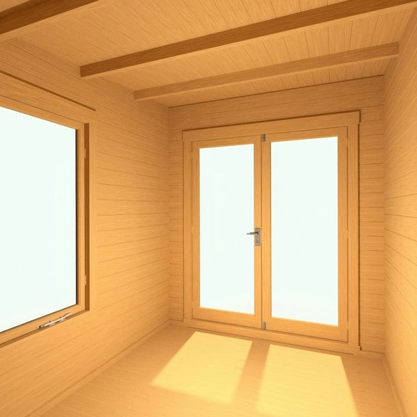 Shire Emneth 10Gx7 Pent Log Cabin 19mm interlock  Cladding - Best Shed