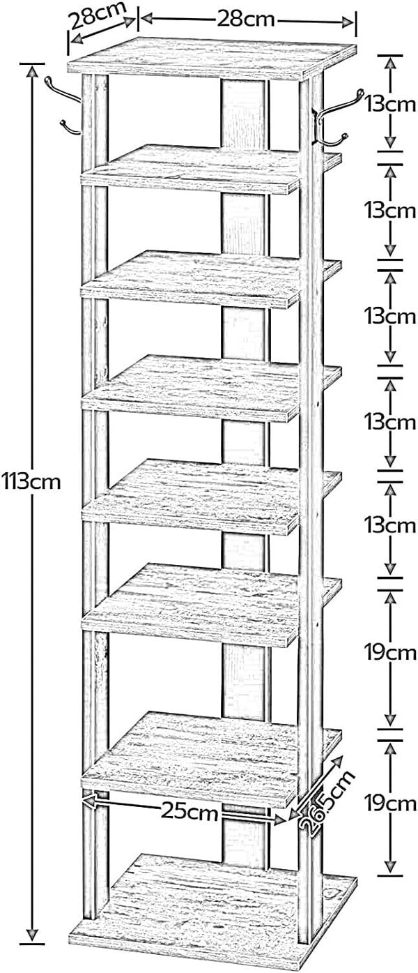 Rafaelo Mobilia Narrow 8-Tier Vertical Shoe Rack