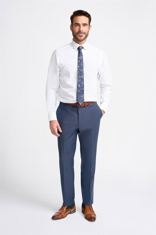 House of Cavani Bond Check Trouser - Navy