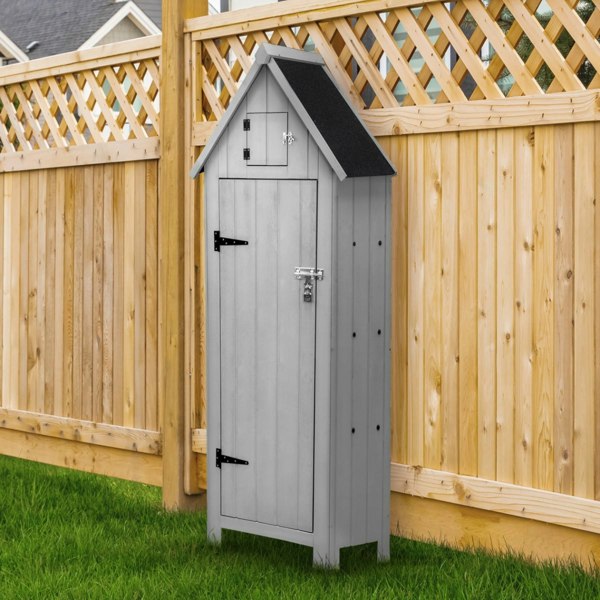 Monstershop Wooden Garden Shed – Light Grey