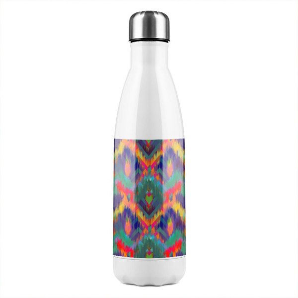 Benjamin Tate Design Abstract Geometric Roughly Hatched Shapes Stainless Steel Bottle