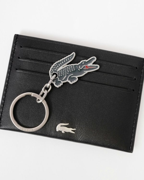 Lacoste Credit Card Holder And Key Ring Gift Box - Noir KR Croc Sinope R66