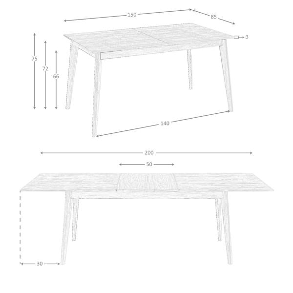 Angel Cerdá Rectangular walnut extending dining table 1008