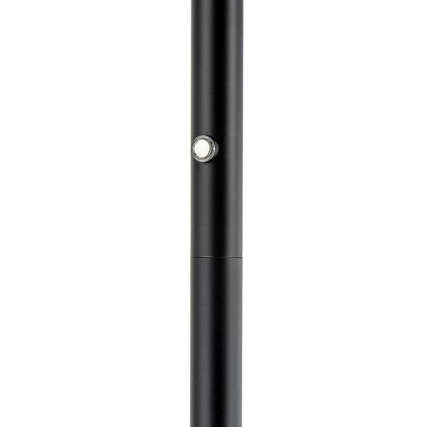 Designer Floor Lamp in Matte Black with Large LED Halo Light Ring Image 4