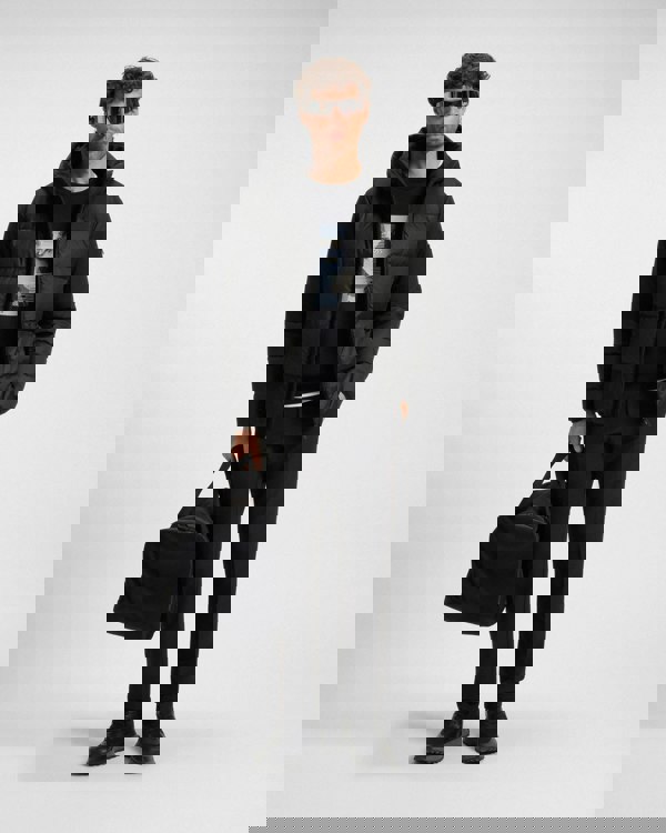 BOSS Green Block-X Mens Water-Repellent Down Jacket with Detachable Hood - Black 001