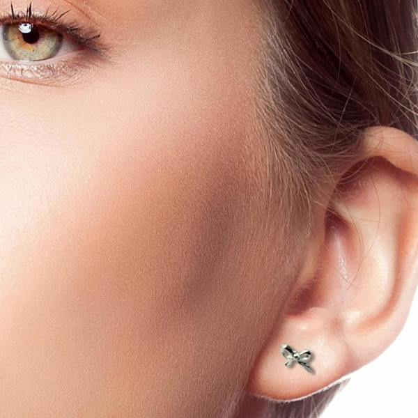 Aye Do Gifts Bow Silver Stud Earrings