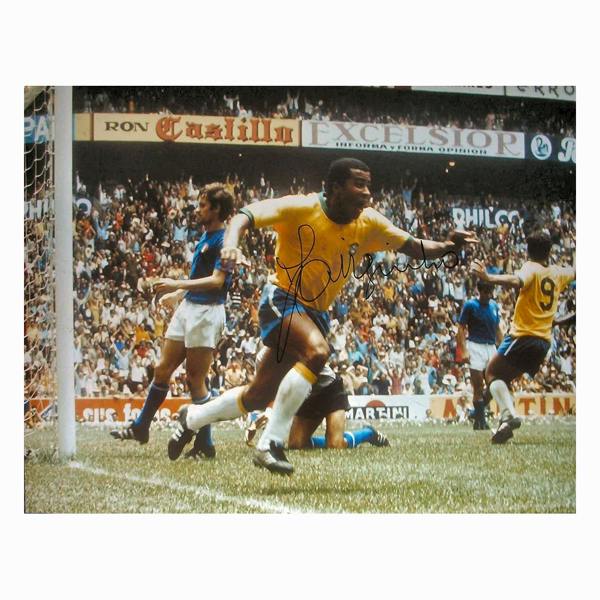 Unbranded Jairzinho signed 1970 World Cup Final photo — Premium framing