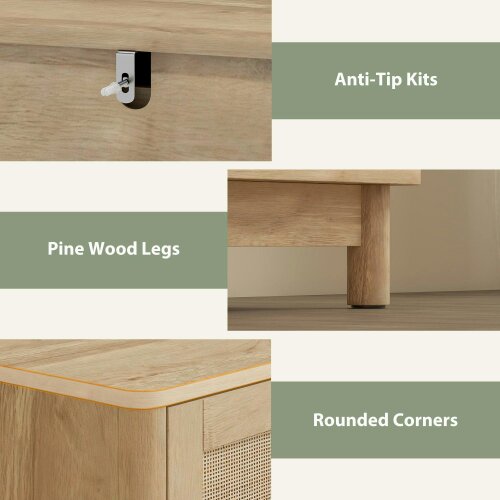 Wyld Haus Zima Wood Oak Finish 3 Drawer Storage Chest 76 cm Wide